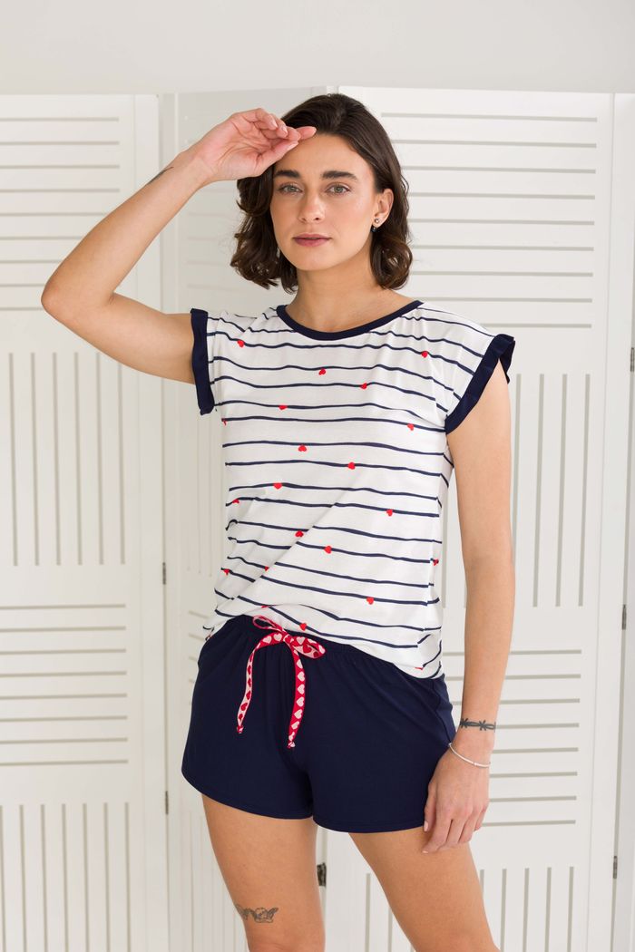 PIJAMA FEMININO MANGA CURTA HEART