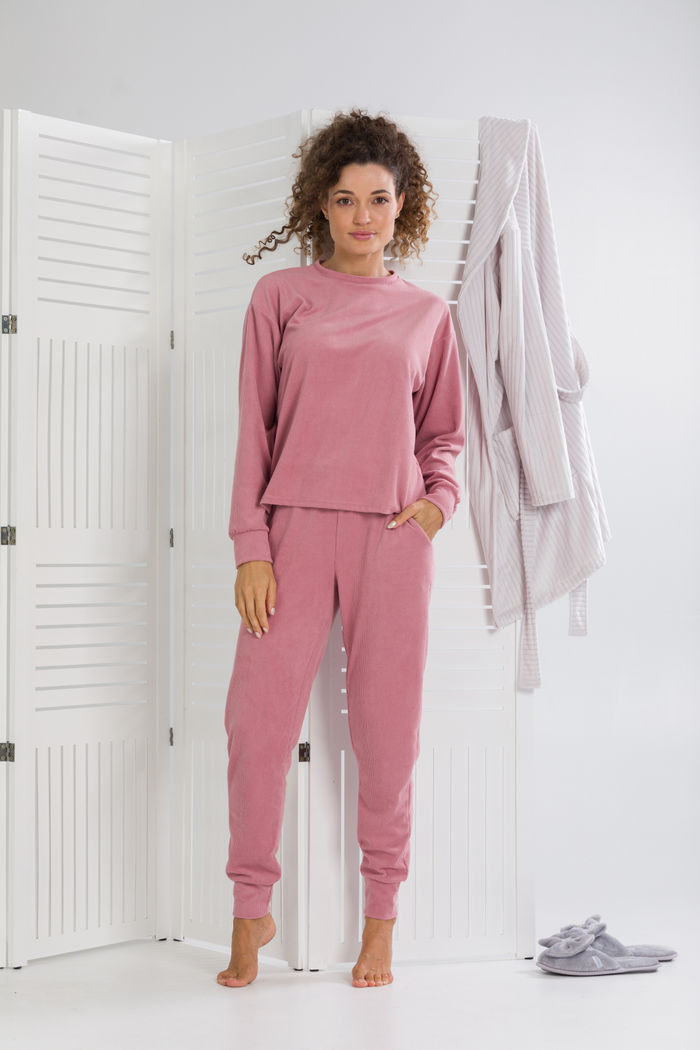CONJUNTO FEMININO MALHA CANELA ROSA