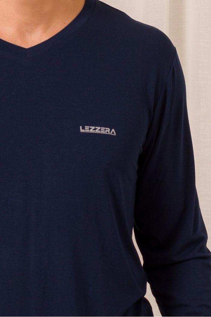 PIJAMA MASCULINO INVERNO DECOTE V MARINHO BLACK