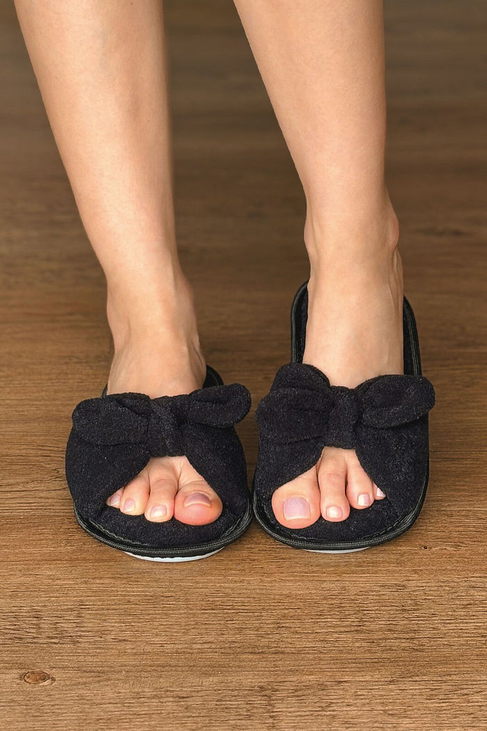 PANTUFA SLIDE LAÇO PRETO