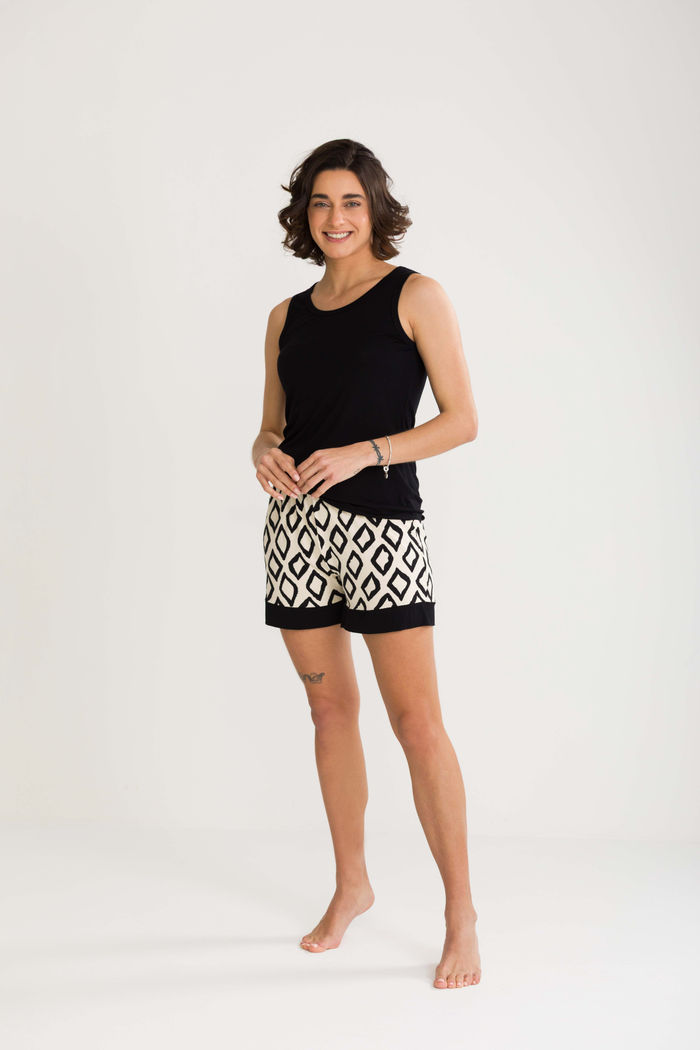 PIJAMA FEMININO REGATA COM SHORTS LOSANGOS