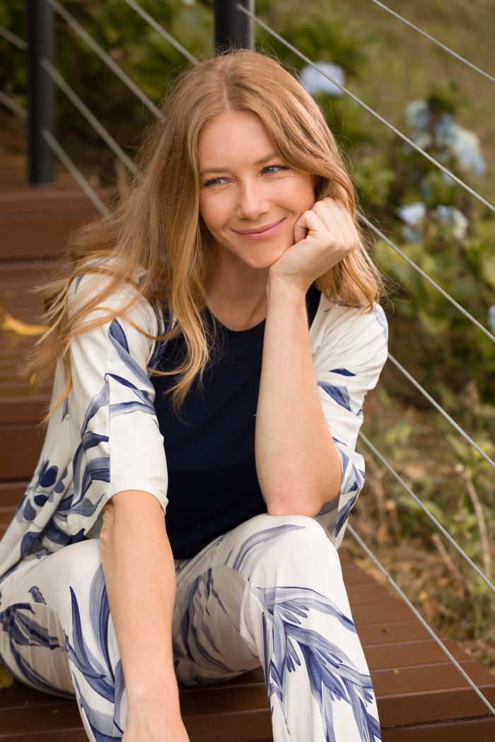 TRIO FEMININO GARDEN (BLUSA MANGA CURTA/KIMONO/CALÇA)