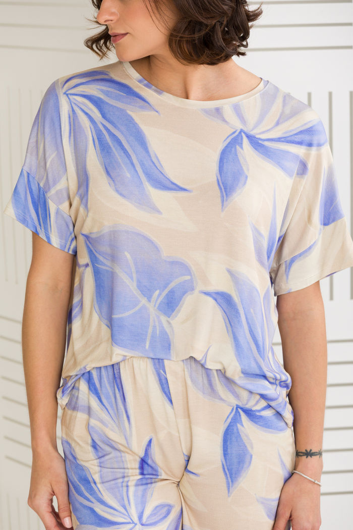 PIJAMA FEMININO MANGA CURTA AMPLO GARDEN