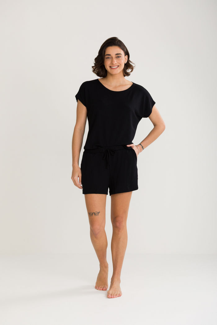 CONJUNTO FEMININO MOLETON DE VISCOSE PRETO