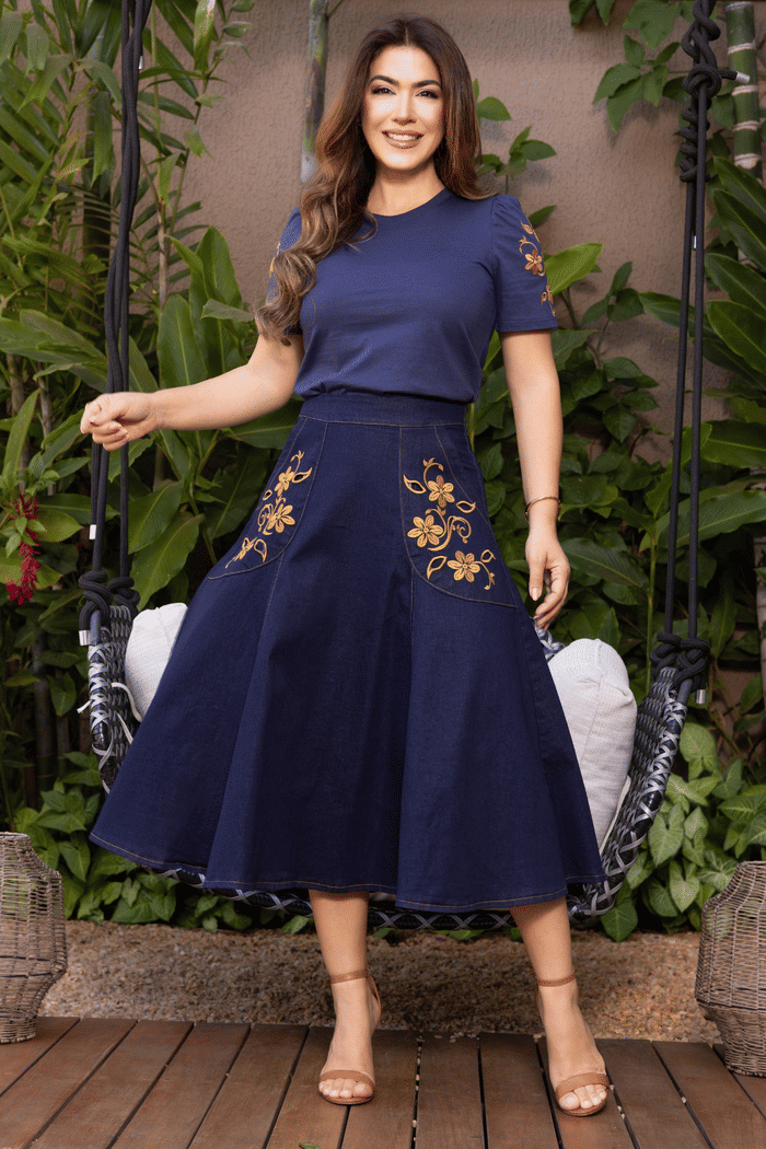 SAIA JEANS COM BORDADO NOS BOLSOS - 06172