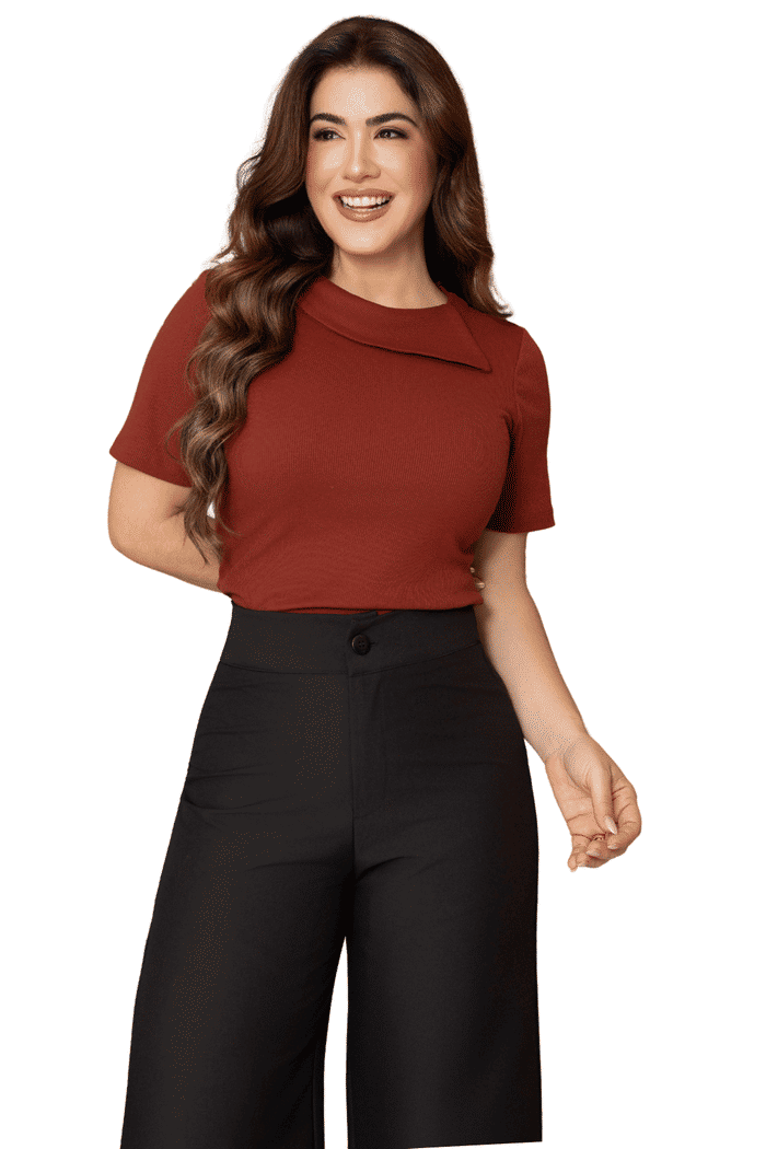 BLUSA RIBANA MONACO COM GOLA ASSIMETRICA - 05861