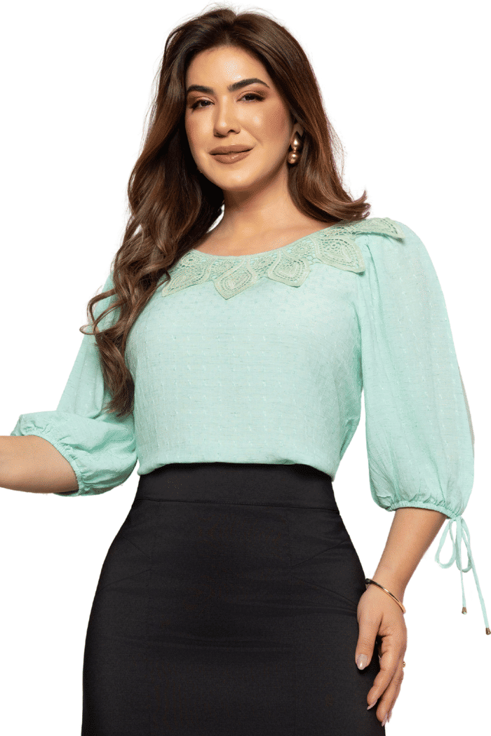 BLUSA RAYON LINEM COM MANGA 3/4 - 05786