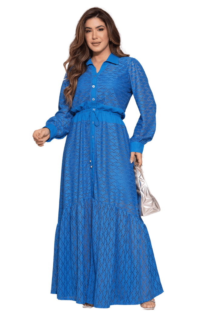 CHAMISE LONGO COM DETALHES EM VISCO FLAME - 13918