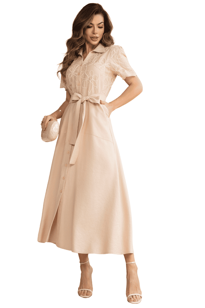 CHAMISE ALFAIATARIA COM BORDADO CORDONE E BOLSOS - 14391