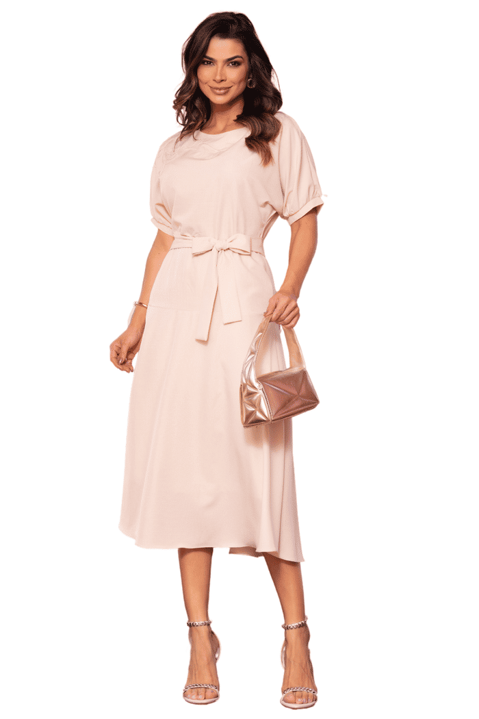 VESTIDO LINEN SPANDEX COM BORDADO - 14147