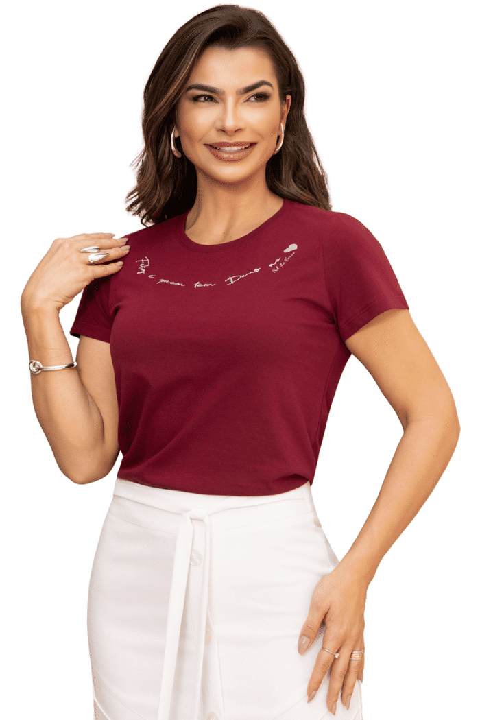 T-SHIRT 100% ALGODAO FELIZ É QUEM TEM DEUS NO CORAÇÃO - 05823