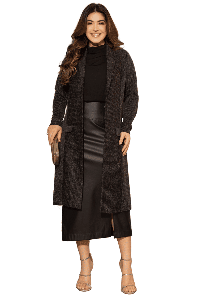 SOBRETUDO TRICO COM LAPELAS - 05766