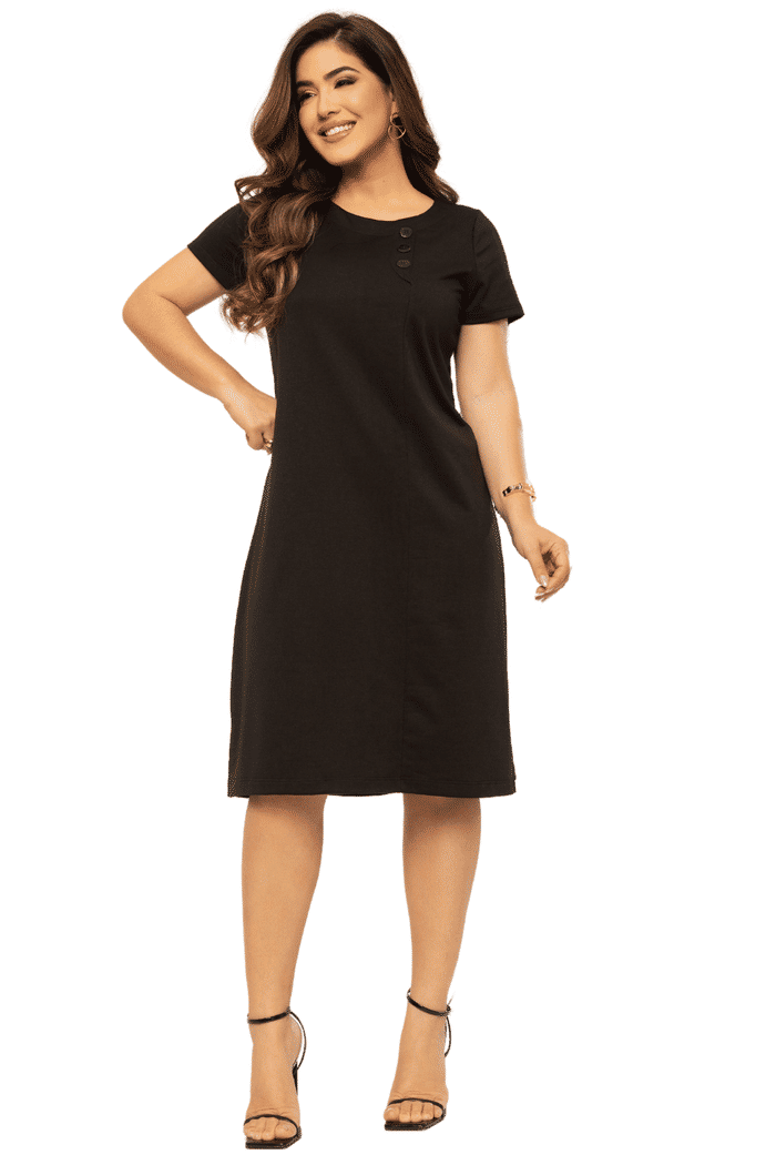 VESTIDO MOLETINHO COM BOTOES - 14281