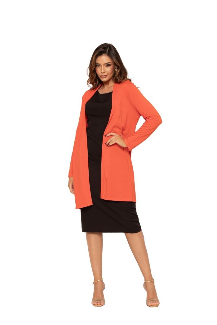 CARDIGAN MALHA COM FENDA LATERAL