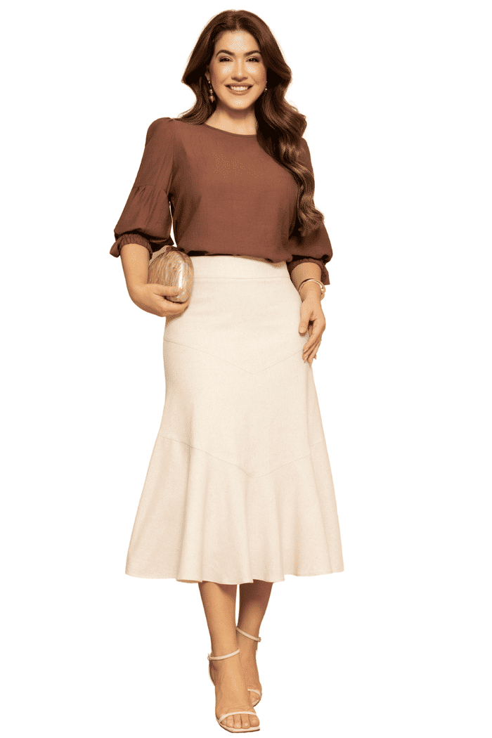 SAIA LINHO COM RECORTES ASSIMETRICOS - 06182