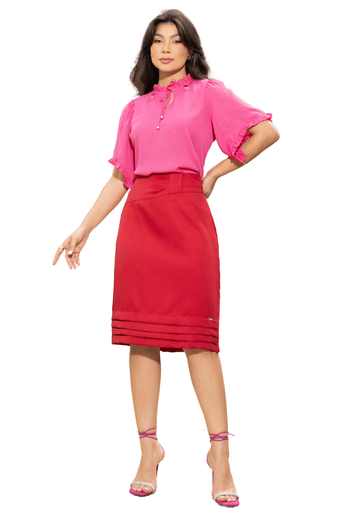 BLUSA CREPE COM BABADINHOS - 05548