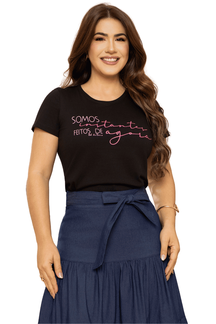 T-SHIRT 100% ALGODAO SOMOS INSTANTES FEITOS DE AGORA - 05875