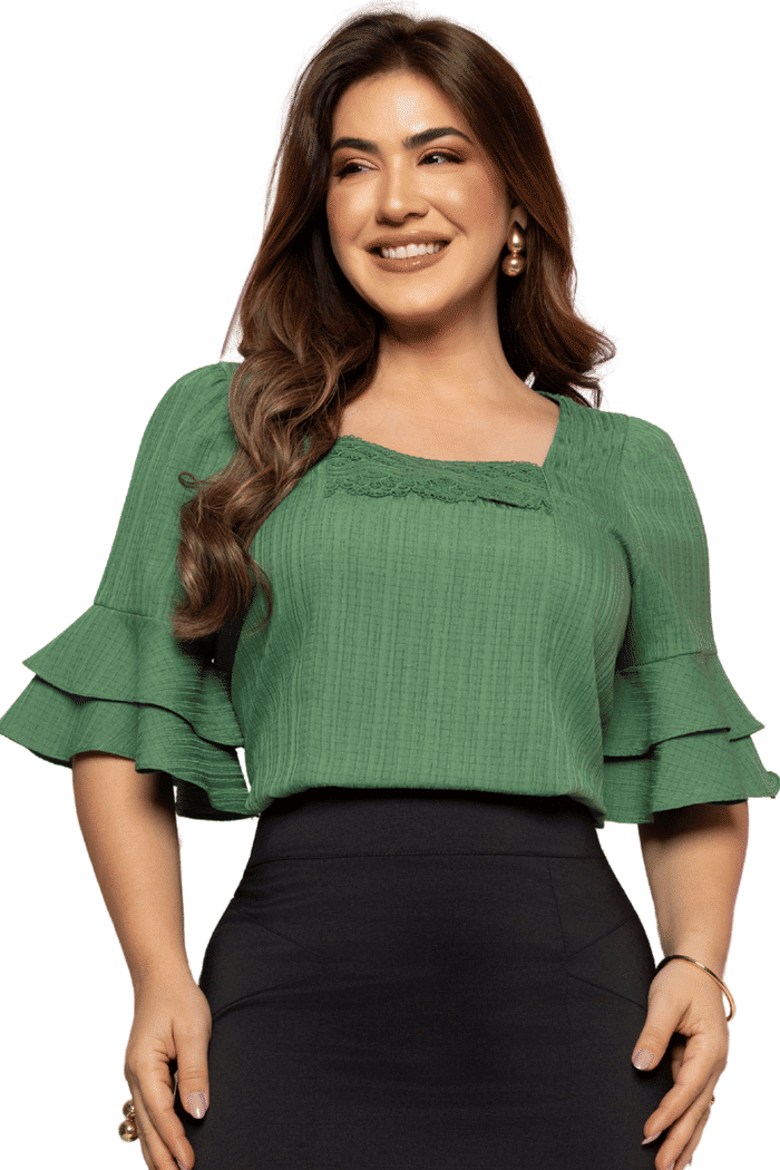 BLUSA CREPE TEXTURIZADO COM GRIPIR - 05800