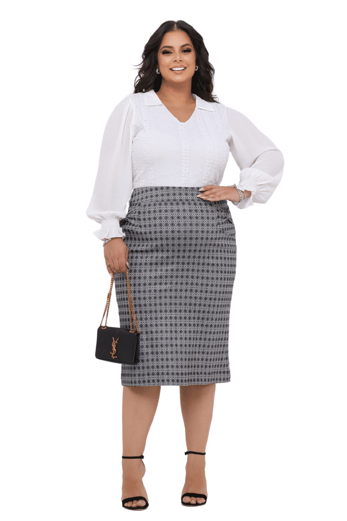 Saia de prega plus size 2025
