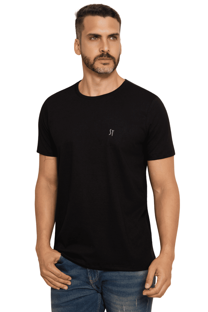 CAMISETA MASCULINA 100% ALGODÃO BORDADA - 05735