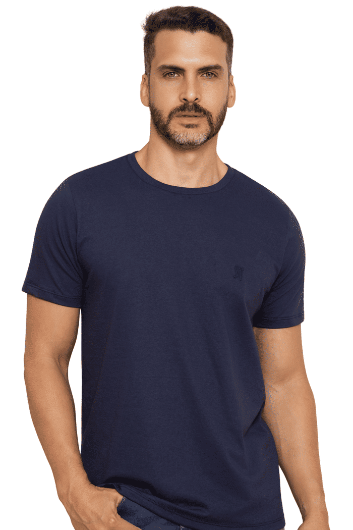CAMISETA MASCULINA 100% ALGODÃO BORDADA - 05735