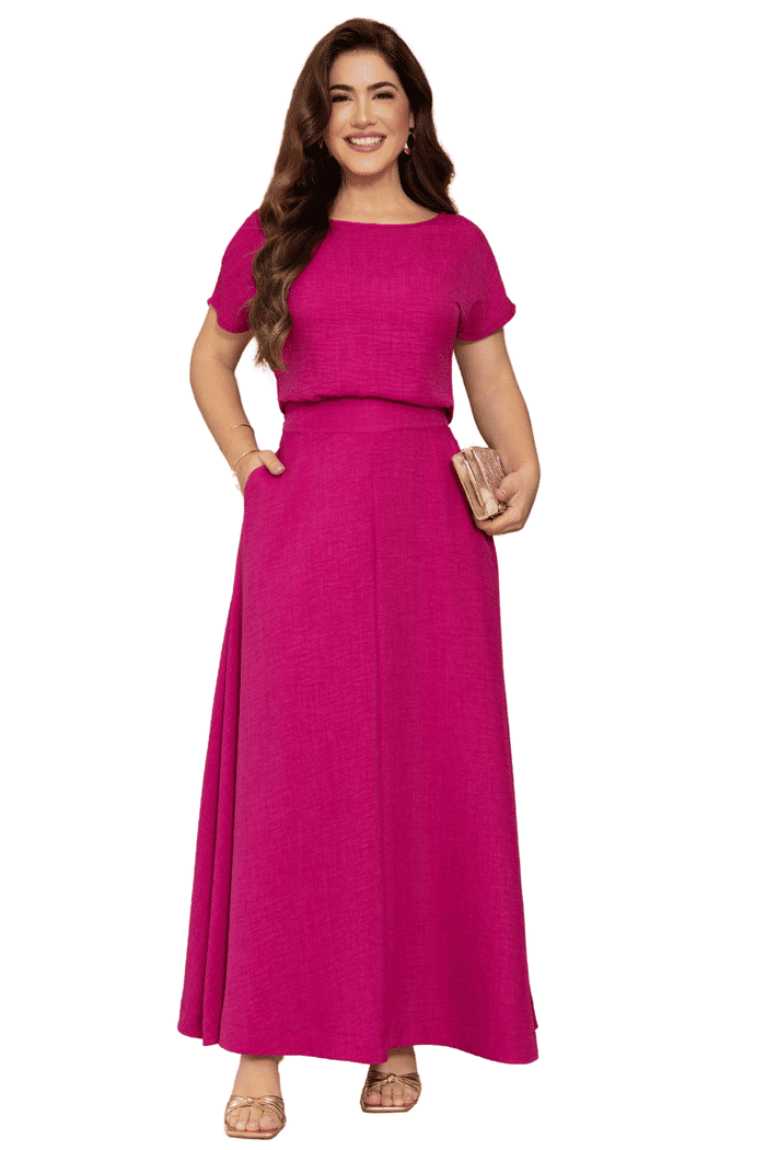 CONJUNTO CREPE TEXTURIZADO COM MANGA RAGLAN - 04631