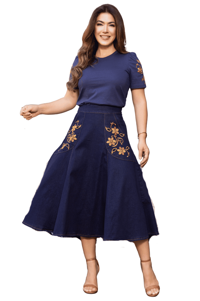 SAIA JEANS COM BORDADO NOS BOLSOS - 06172