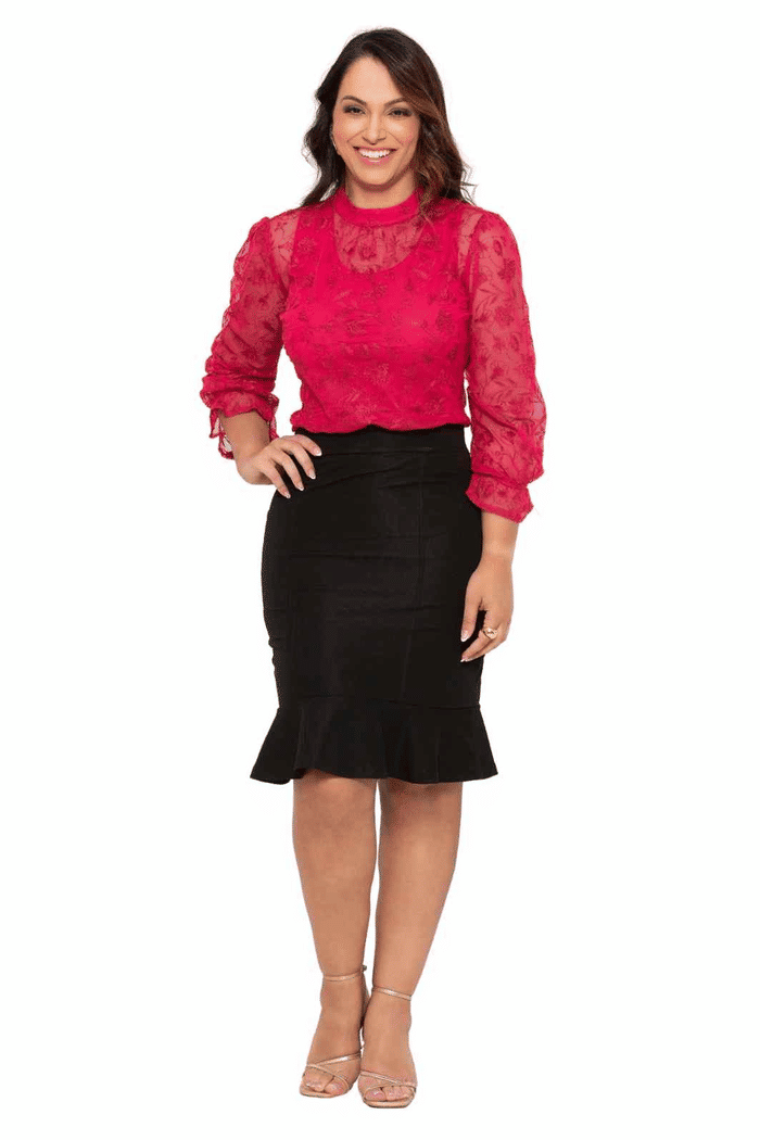 BLUSA TULE BORDADO - 05510