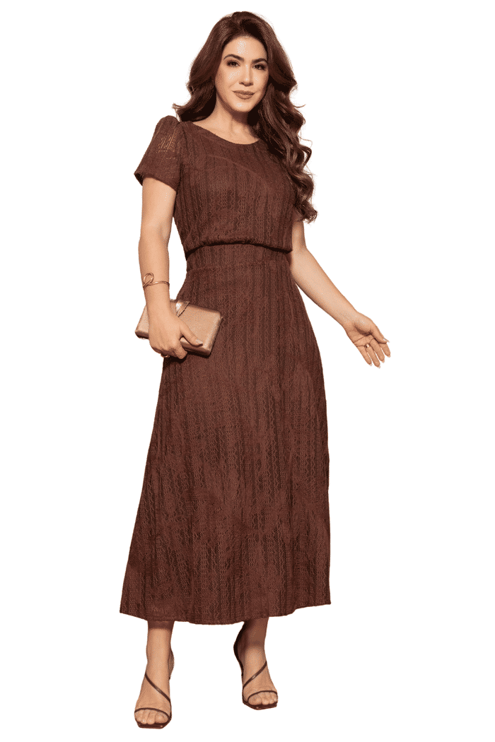 CONJUNTO CROCHET BORDADO COM SAIA MIDI - 04655