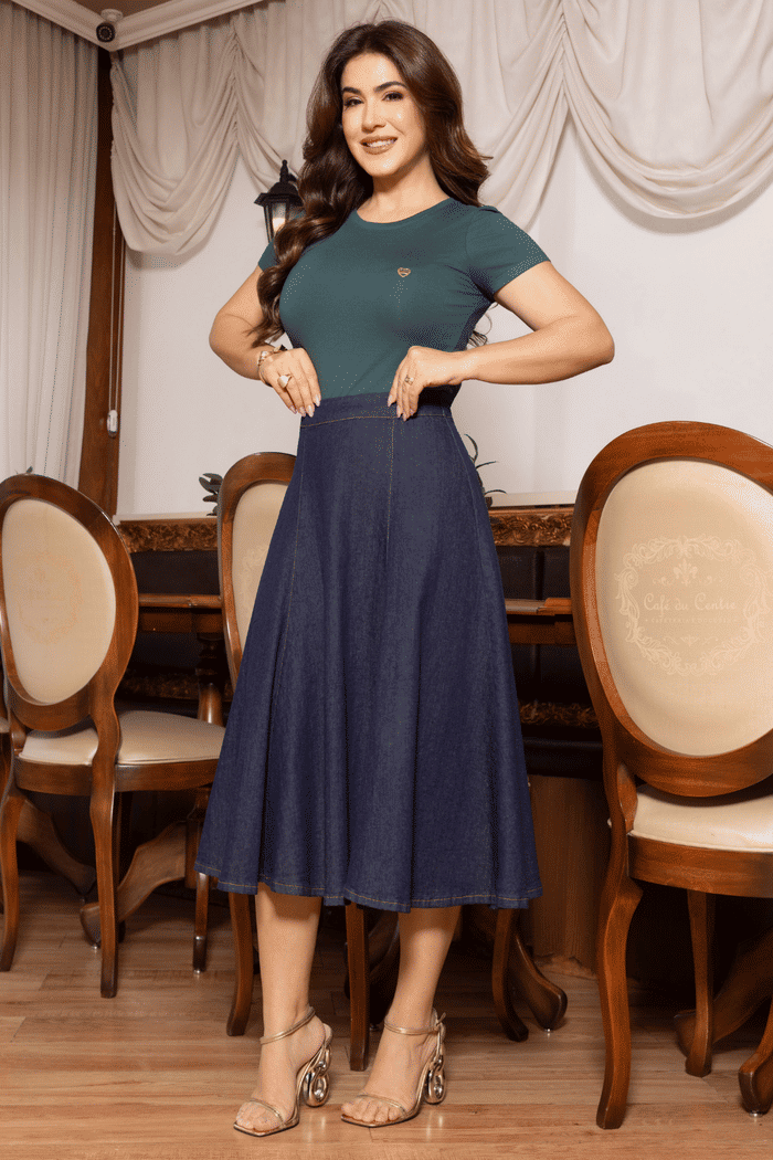 SAIA JEANS MID COM FAIXA - 06230