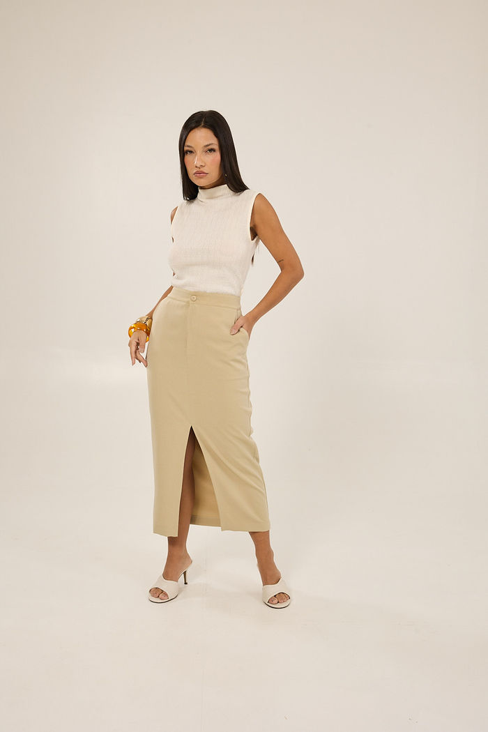 Blusa sem Manga com Textura