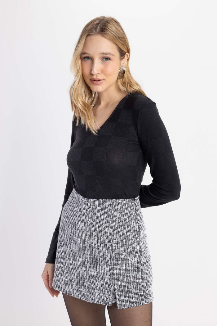 Blusa Manga Longa Jacquard