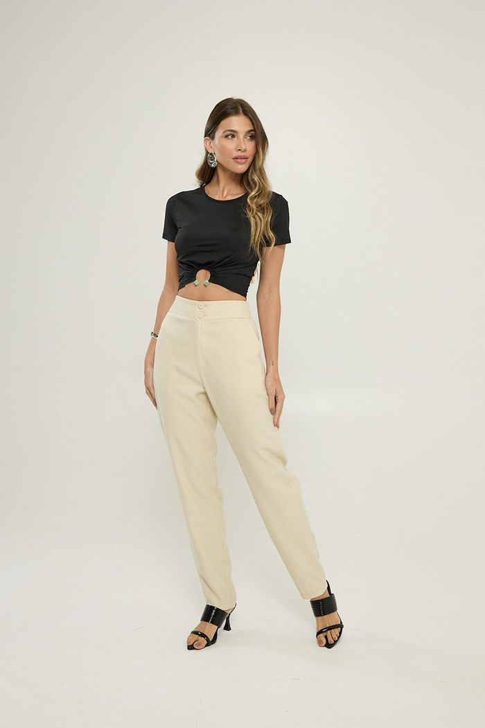 Cropped Manga Curta com Aviamento