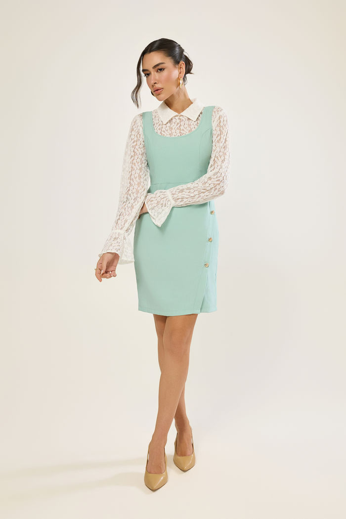 Vestido Alfaiataria com Botoes