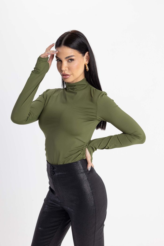 Blusa Manga Longa com Franzidos