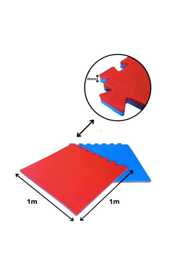 Tatame / Placa EVA 100 x 100 x 2cm - Bicolor (Azul/Vermelho)