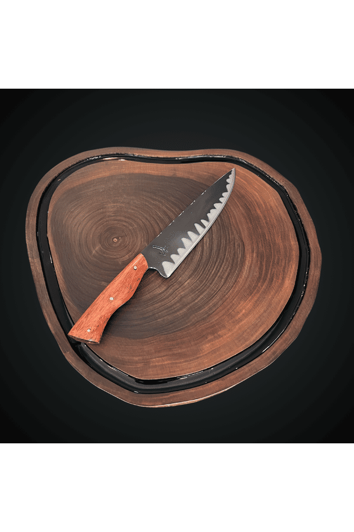 Faca Churrasco 8“ VF Black Fosfatizada - Aço Carbono -  Cabo Madeira Nobre