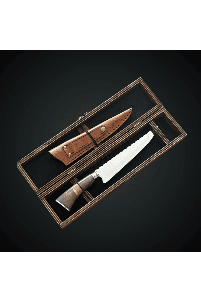 Kit Churrasco  Presente - Faca Gaucha 9" e Estojo Rústico - Aço Inox 420