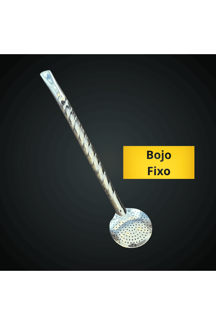 Bomba Chimarrão Torcida inox s/bocal s/rosca - 22cm