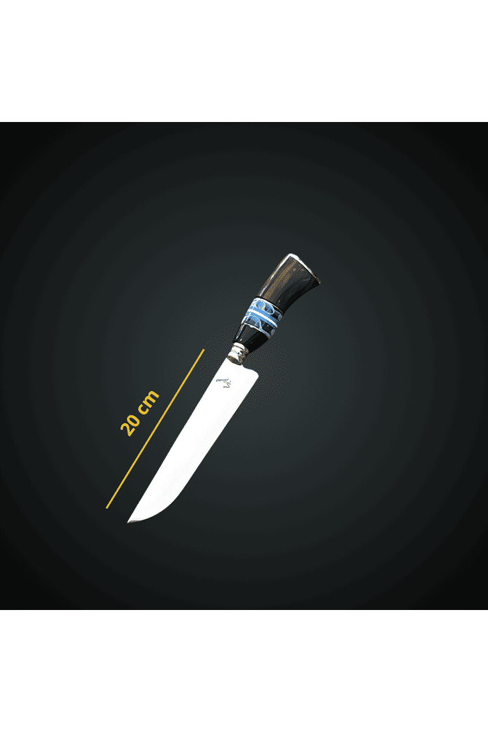 Kit Churrasco VF Faca, Chaira e Garfo 8" Aço Inox 420 - Cabo Resina e Madeira