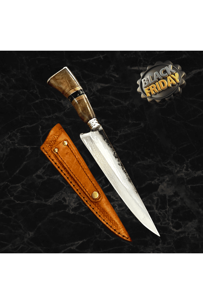 Faca Artesanal Churrasco 9" VF Gauchita  Aço Carbono 1070