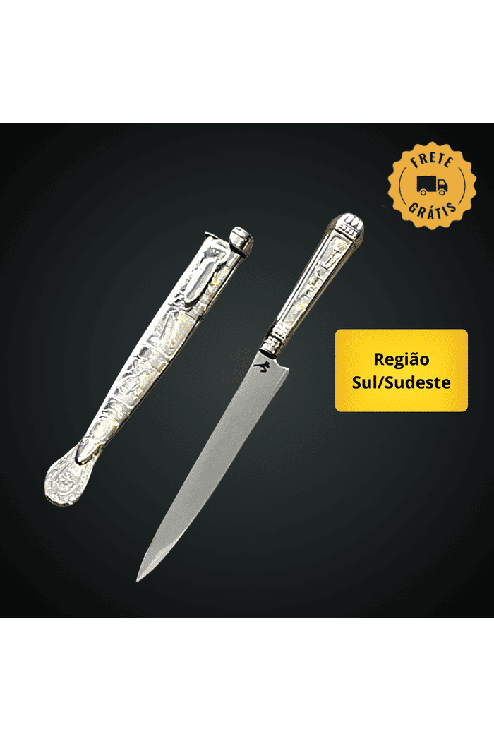 Faca Churrasco 6“ VF Prateada Tradição Centenaria Aço Inox 420c
