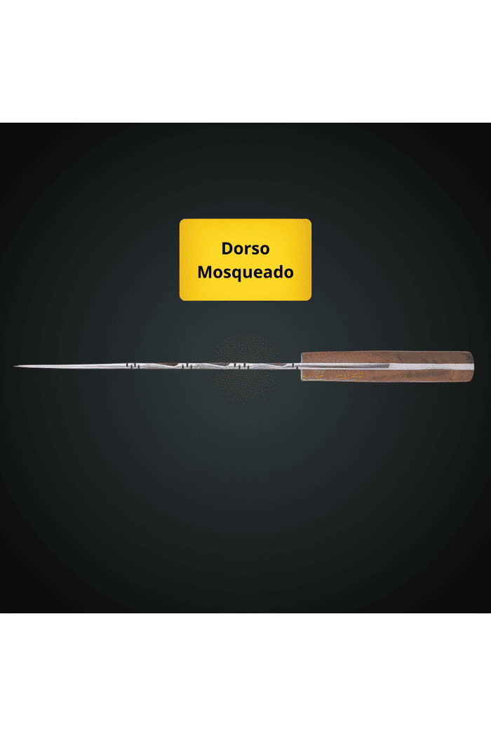 Faca Churrasco Campeira 8" VF Aço Carbono 1070 - Brut Forj - Cabo em Madeira Nobre