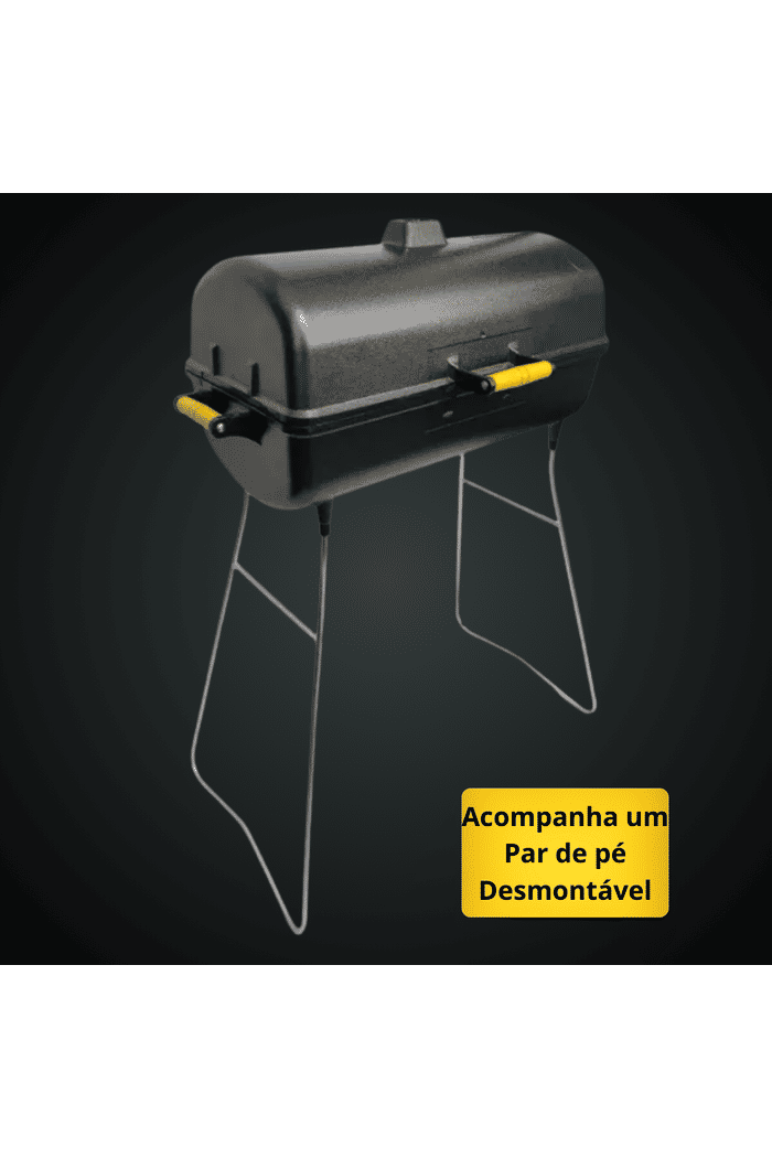 Churrasqueira Diamante Grande Bafo Alumínio com Pés Durafort – Cor Preto Craquelado