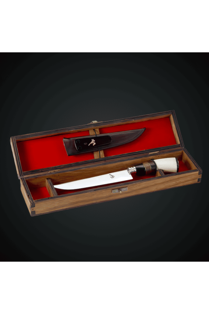 Faca Gaucha Churrasco Artesanal 8" Aço Inox  Estojo Madeira