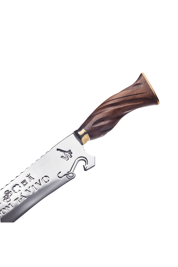 Faca Churrasco Picanheira 9“ É Bom Tá Vivo - Aço Inox 420 - Cabo Torneado