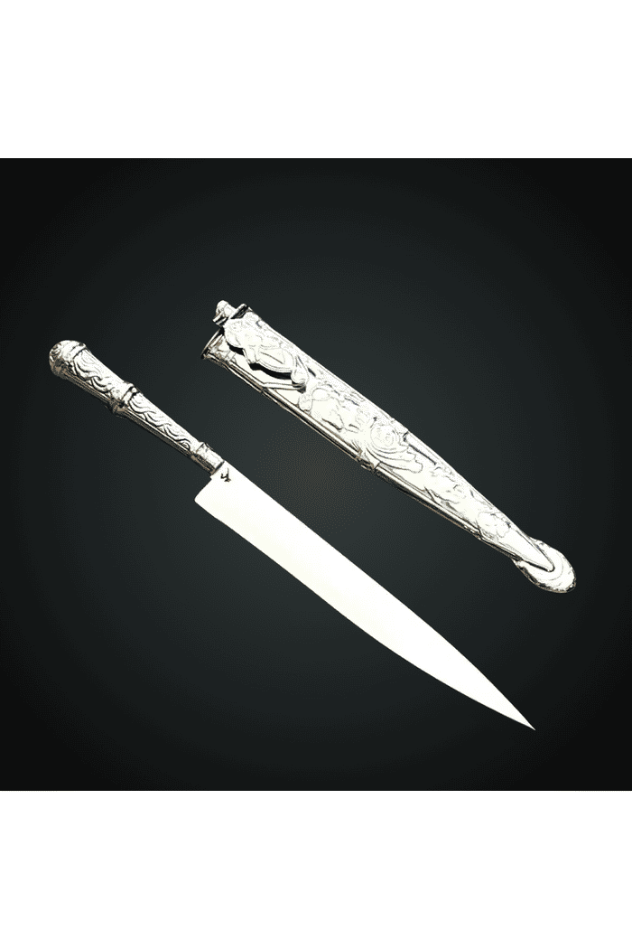 Faca Churrasco 9“ VF Prateada Tradição Centenaria Aço Inox 420c