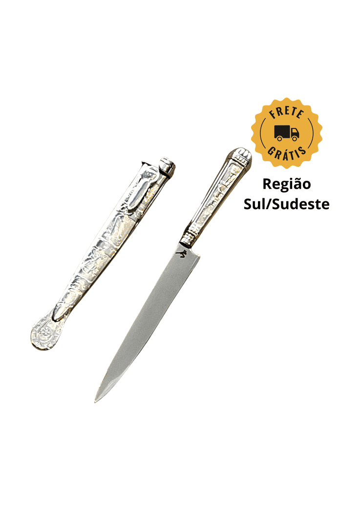 Faca Churrasco 6“ VF Prateada Tradição Centenaria Aço Inox 420c