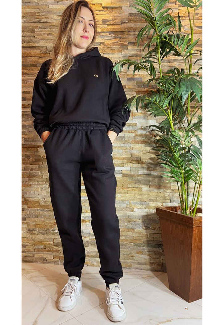 CASACO MOLETOM FEMININO COM CAPUZ LOGO EM GEL RELEVO (1F52)