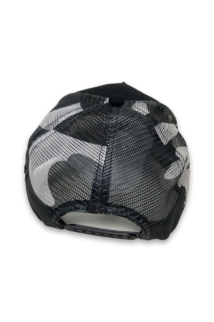 BONÉ ESCARAMUÇA PRETO COM DETALHE CAMUFLADO (1B04)